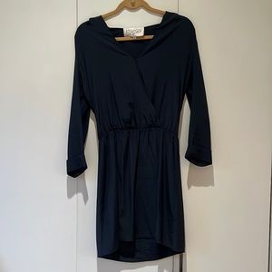 Rory Becca long sleeve navy silk dress